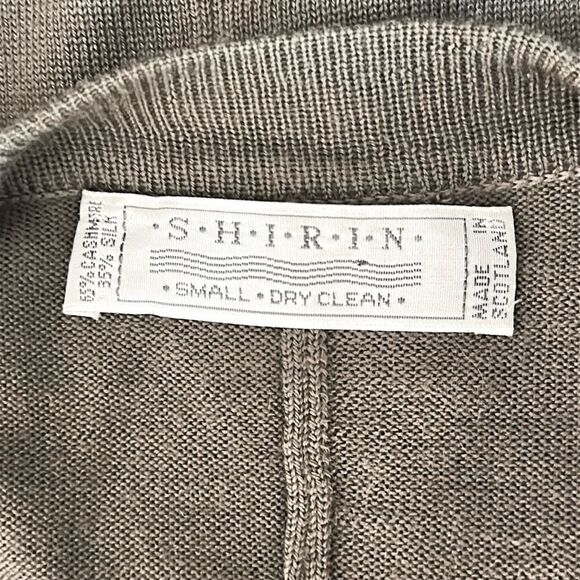 SHIRIN Scotland Cashmere Silk Tunic Long Sweater Gray Lightweight Split Front S - Picture 11 of 12